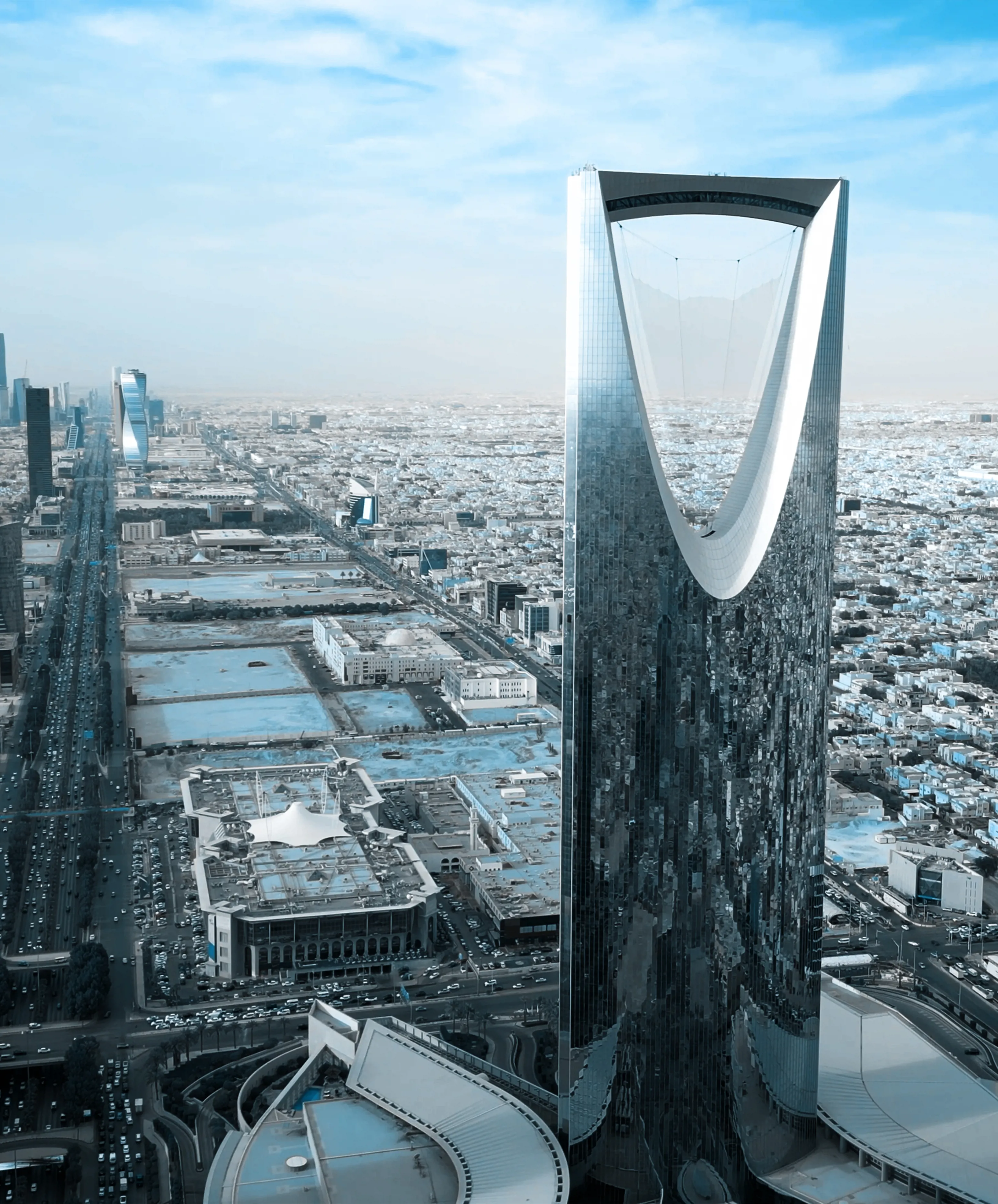 Riyadh City Skyline Drone Shoot Drone Shot King Fahd Road Riyadh Capital City Saudi Arabia (1)